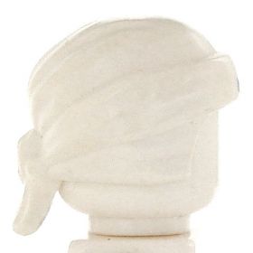 LEGO Head Wrap, White with White Bandana Tieback, Black Symbol