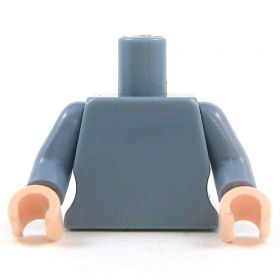 LEGO Female Curved Minifigure Torso, Sand Blue