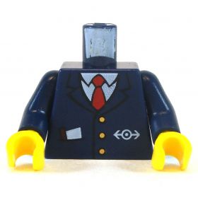 LEGO Torso, Dark Blue Jacket with Red Tie