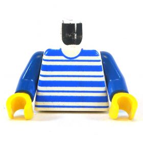 LEGO Torso, Striped Blue and White Shirt with Blue Arms