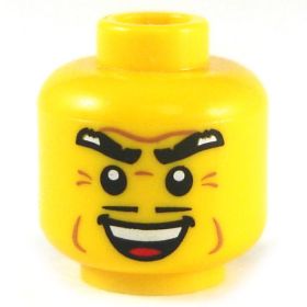 LEGO Head, Thick Eyebrows and Pencil-Thin Moustache