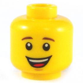LEGO Head, Smiling, Teeth and Tongue Visible