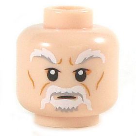 LEGO Head, White Eyebrows, Moustache, and Goatee