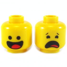 LEGO Head, Open Mouth, Happy and Sad