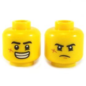 LEGO Head, Scar, Smiling / Frowning