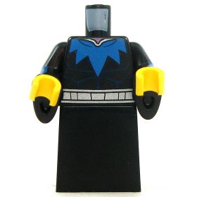 LEGO Black Robe or Dress, Jagged Blue Collar, Flared Sleeves