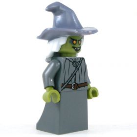 LEGO Hag, Green, Gray Outfit with Large Gray Hat