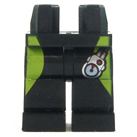 LEGO Legs, Black with Lime Green Sides, and Thing