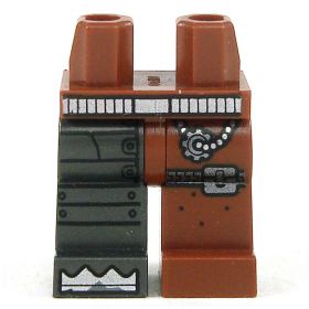 LEGO Legs, Reddish Brown with Mechanical/Armored Right Leg