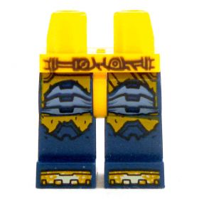 LEGO Legs, Dark Blue with Armor, Bright Light Orange Belt