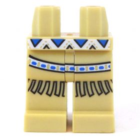 LEGO Legs, Tan with Native Blue and White Pattern