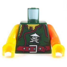 LEGO Torso, Dark Green Shirt, Bare Arm and Armored Arm
