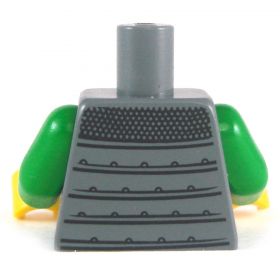 LEGO Torso, Dark Bluish Gray Armor with Disc Design, Green Arms