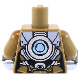 LEGO Torso, Dark Tan with Armor, Circular Design on Front and Back