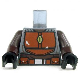 LEGO Torso, Dark Brown with Plate Mail, Reddish Brown Plates and Belt