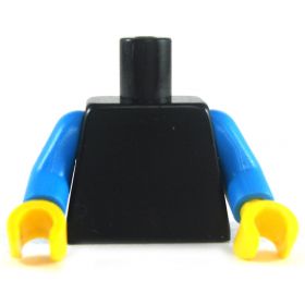 LEGO Torso, Plain Black with Blue Arms