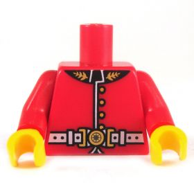 LEGO Torso, Red Uniform Jacket with Gold Buttons and Belt