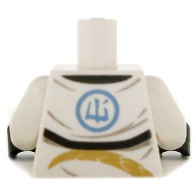 LEGO Torso, White Shirt with Crossed Design, Gold Dragon