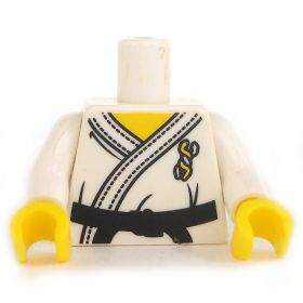 LEGO Torso, White Karate Uniform with Black Belt