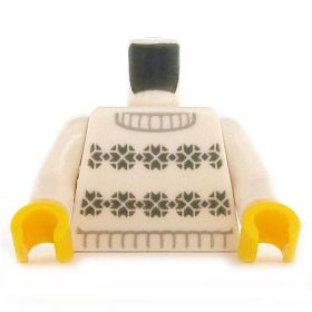 LEGO Torso, White Sweater with Dark Gray Pattern