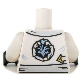 LEGO Torso, White Tied Shirt with Ice or Electricity Design