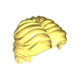 LEGO Hair, Wavy With Center Part, Light Yellow