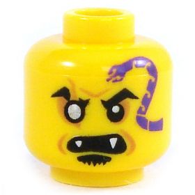 LEGO Head, One Blind Eye, Dark Purple Snake Tattoo, Soul Patch, Sharp Teeth