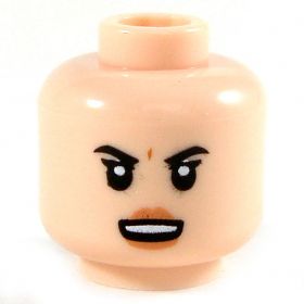 LEGO Head, Female, Flesh, Mile with Open Mouth