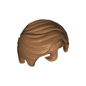LEGO Hair, Swept Right with Front Curl, Light Brown