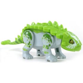 LEGO Dinosaur: Ankylosaurus (Macetail), Large, Lime and Light Bluish Gray