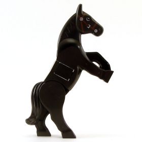 LEGO Riding Horse, Rounded Features, Black with Gray Eyes