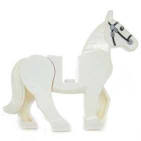 LEGO Riding Horse, White, Rounded Features (not LEGO)
