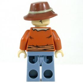 LEGO Scarecrow, Tan Head, Dark Orange Torso, and Blue Pants