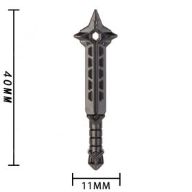 LEGO Sword, Short Straight Blade with Spiked Top, Black