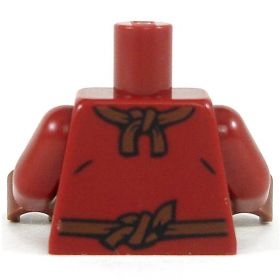 LEGO Torso, Dark Red, Leather Armor with Gold Dragon Emblem