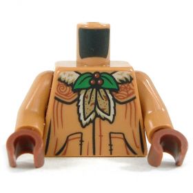 LEGO Torso, Light Brown with Holly Leaves