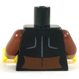 LEGO Torso, Female, Black, Brown Belt, Brown Arms