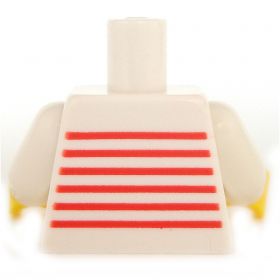 LEGO Torso, White with Thin Red Stripes