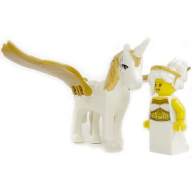 LEGO Half-Celestial (Winged Unicorn), Rounded Features, Gold Mane