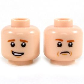 LEGO Head, Dark Orange Eyebrows, Smiling/Frowning