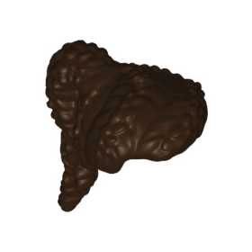 LEGO Hair, Female, Wavy/Coiled with High Ponytail, Dark Brown