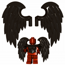 LEGO Large Wings, Feathered, Black