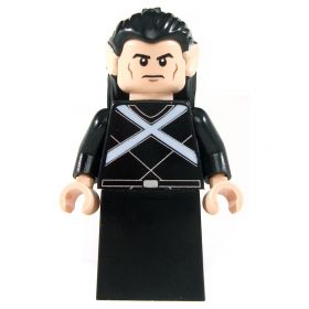 LEGO Hair, Long and Straight with Braid in Back, Black with Light Flesh Ears