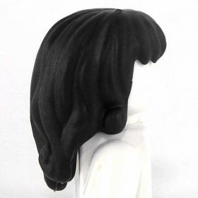 LEGO Hair, Female, Wavy and Thick, Black (rubber)