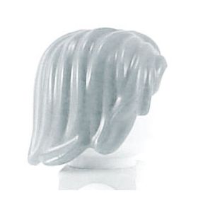 LEGO Hair, Mid-Length and Tousled with a Center Part, Light Bluish Gray