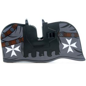 LEGO Warhorse Barding, Dark Gray and Black with White Crosses