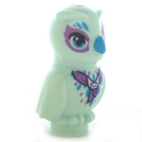 LEGO Owl, Light Aqua with Blue Beak, Lavender Eye Rings and Scarf