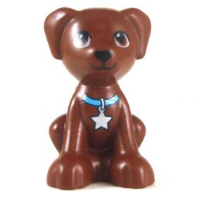 LEGO Dog, Puppy, Reddish Brown with Star Tag on Collar
