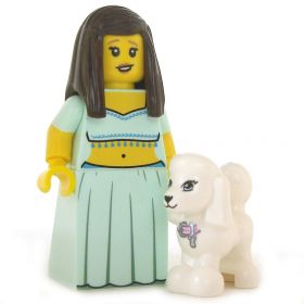 LEGO Dog, Poodle Puppy with Pink Collar
