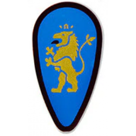 LEGO Shield, Ovoid with Lion on Blue Background